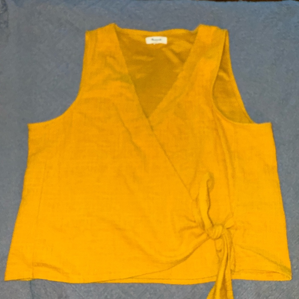 Madewell Mustard Wrap Tank Top (perfect for fall)